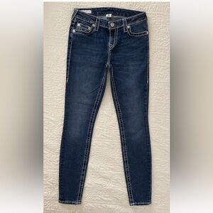 True Religion Womens Sz 28 Skinny Jeans Style Stella Mid Rise White Stitch